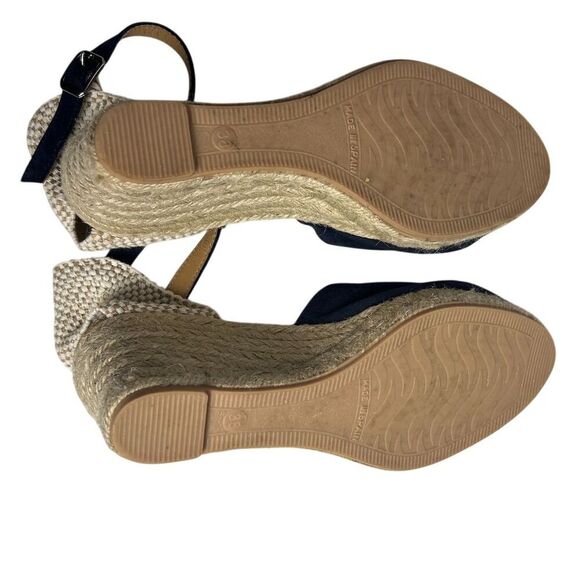 Paseart Women's Espadrille Wedge Sandals Blue Suede Size 38 Summer Casual - Picture 4 of 13